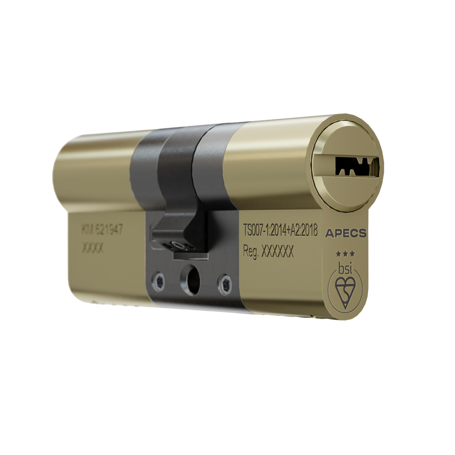APECS AP 3-Star Euro Cylinder Brushed Brass